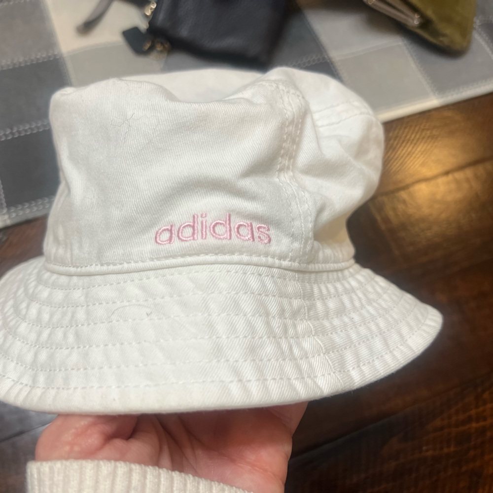 Adidas White Cap with Pink Logo
